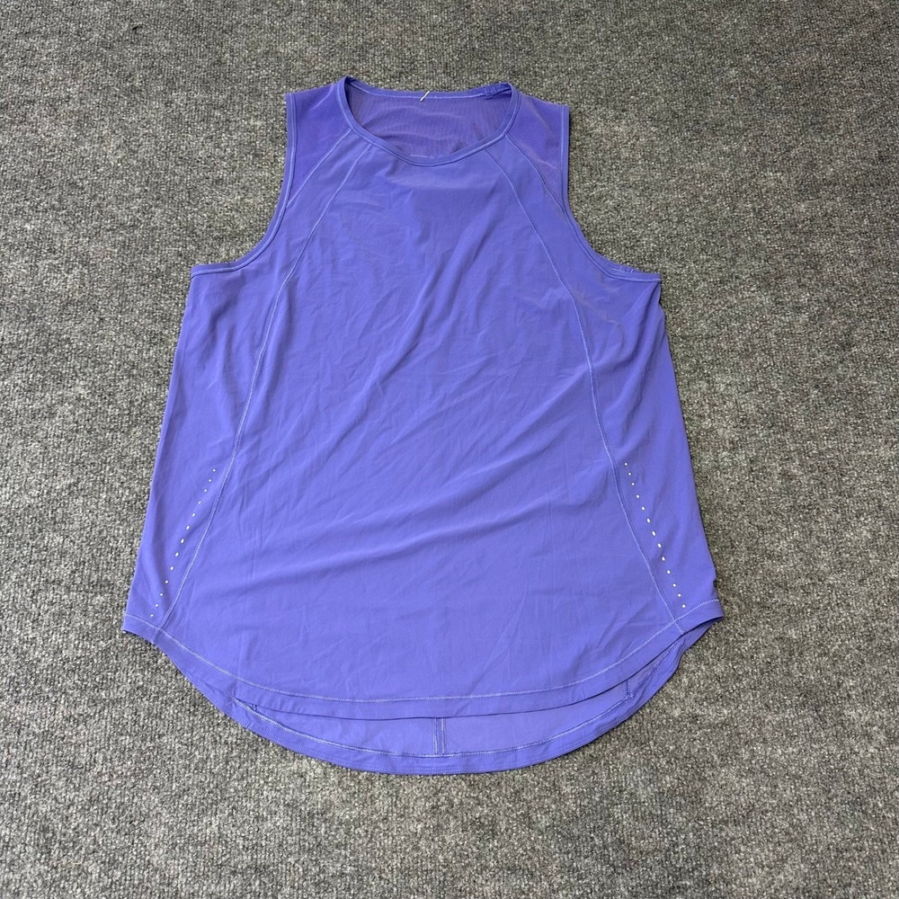 Lululemon Tank Top Womens Size 10 Purple Mesh Back Vent Relaxed Fit Athletic